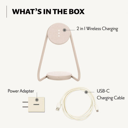 W&P MAG:2 Wireless Charging Stand - Belgian Linen, 2 in 1 Multi-Device Charger - Magnetic Stand for MagSafe iPhones 16, 15, 14, 13, 12 with Charging Base for AirPod Cases, (Forest)
