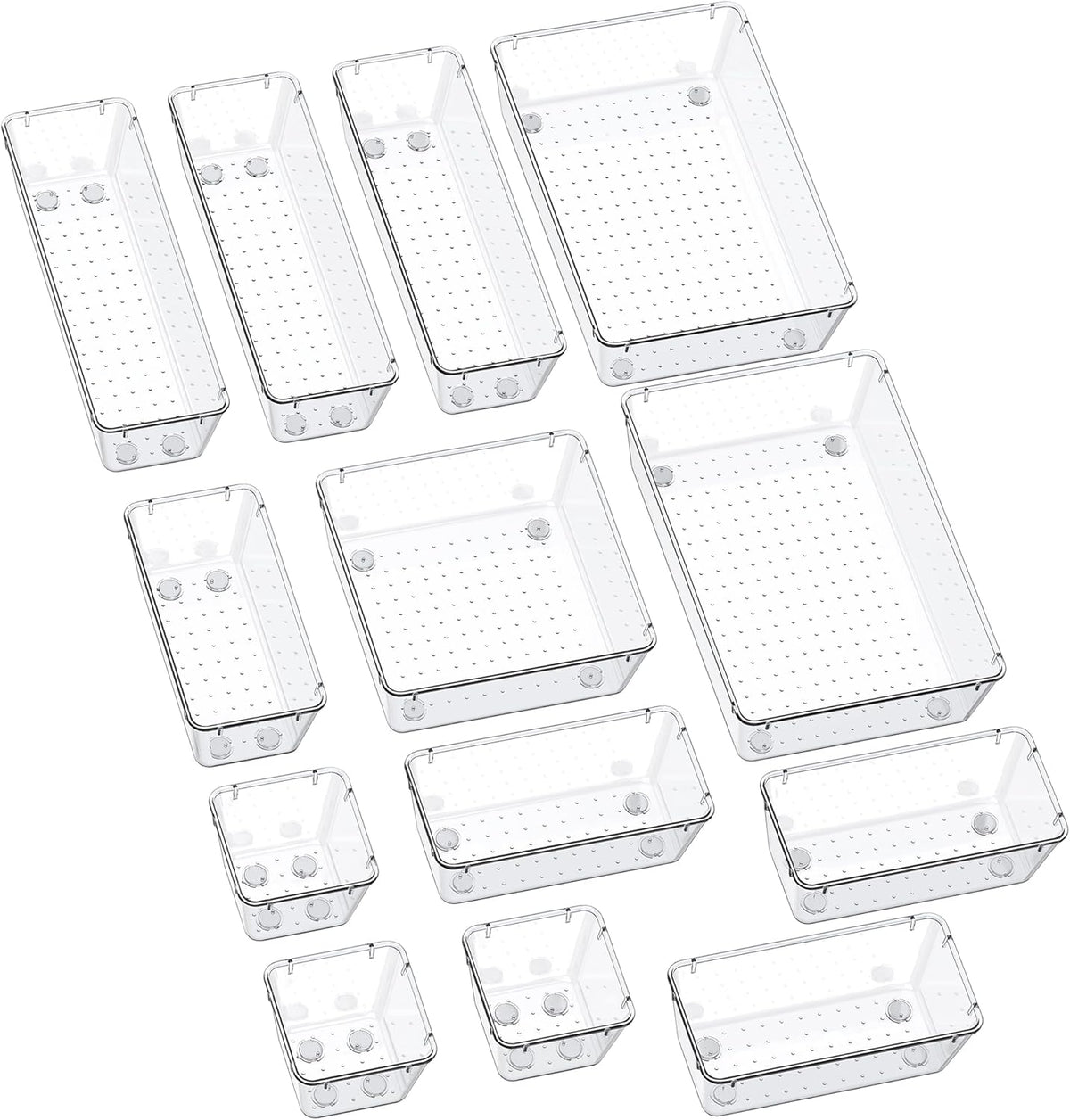 Drawer Organizers with Non-Slip Silicone Pads, 5-Size