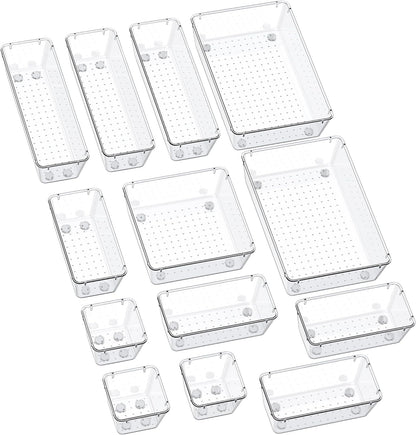 Drawer Organizers with Non-Slip Silicone Pads, 5-Size
