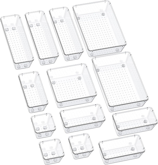 Drawer Organizers with Non-Slip Silicone Pads, 5-Size