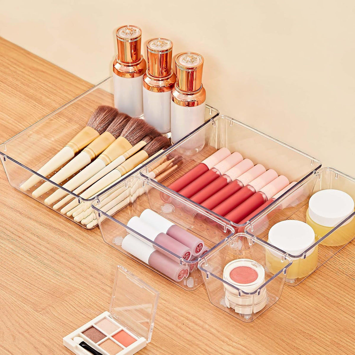 Drawer Organizers with Non-Slip Silicone Pads, 5-Size
