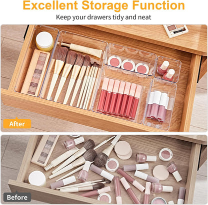 Drawer Organizers with Non-Slip Silicone Pads, 5-Size