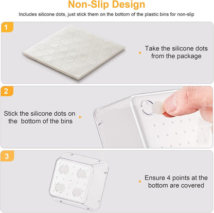 Drawer Organizers with Non-Slip Silicone Pads, 5-Size