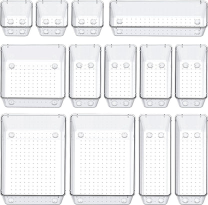 Drawer Organizers with Non-Slip Silicone Pads, 5-Size