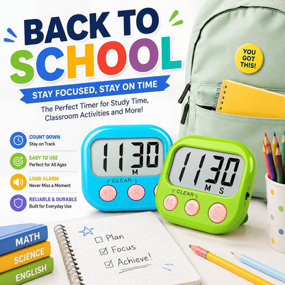 Digital Kitchen Classroom Timers for Kids Cooking 6pcs MulticolorA
