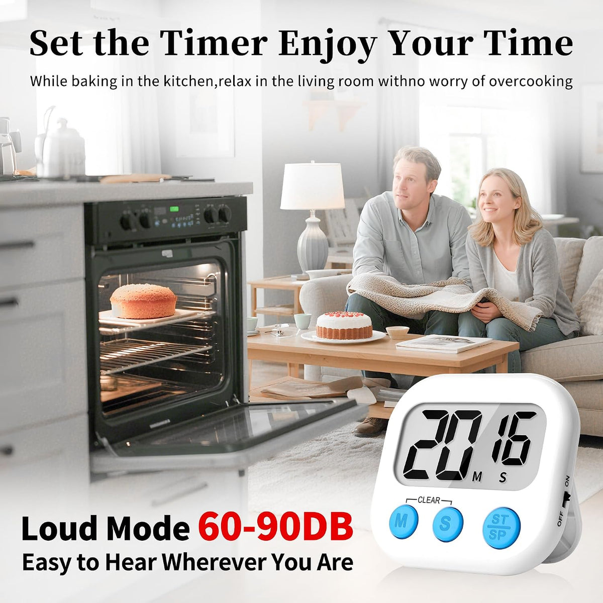 Digital Kitchen Classroom Timers for Kids Cooking 6pcs MulticolorA