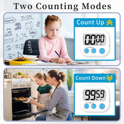 Digital Kitchen Classroom Timers for Kids Cooking 6pcs MulticolorA