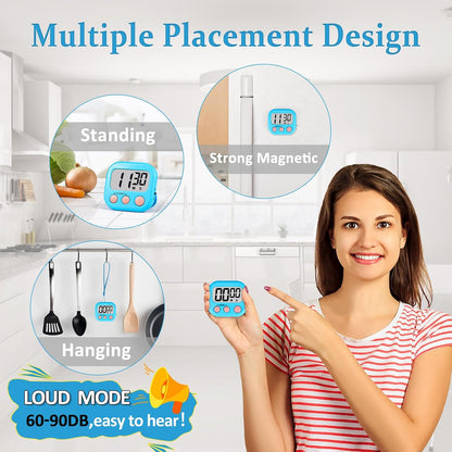 Digital Kitchen Classroom Timers for Kids Cooking 6pcs MulticolorA