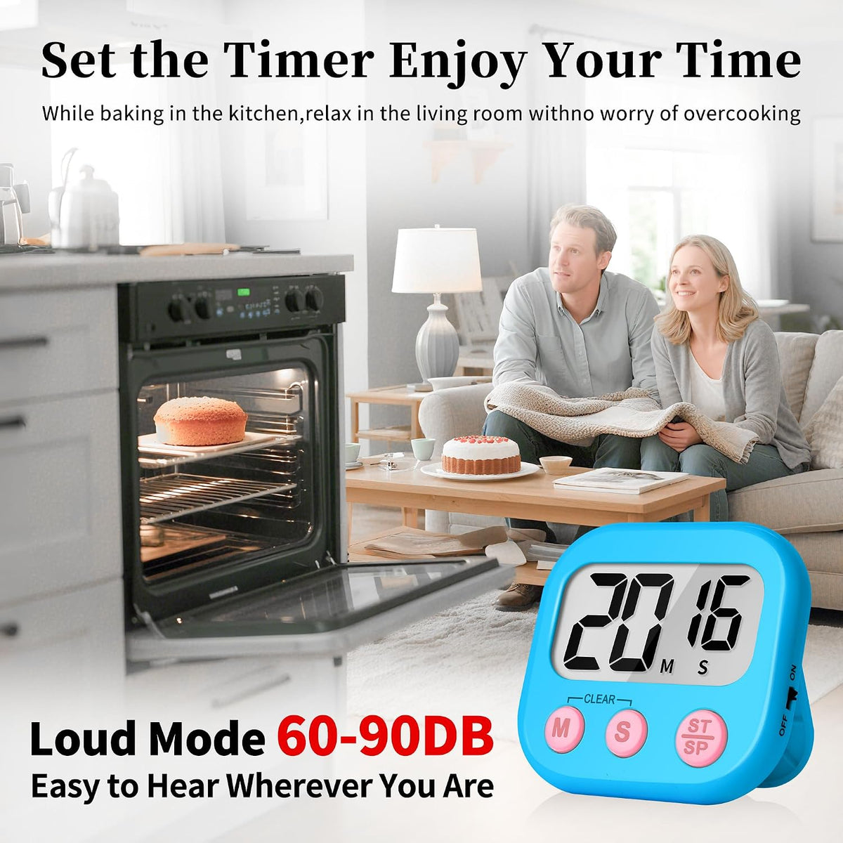 Digital Kitchen Classroom Timers for Kids Cooking 6pcs MulticolorA