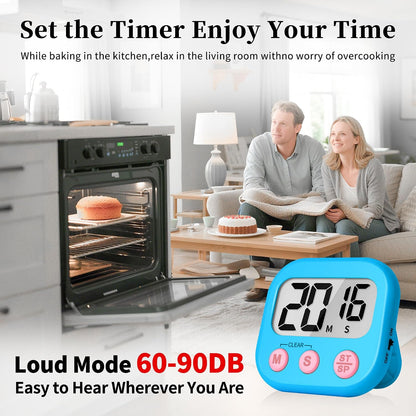 Digital Kitchen Classroom Timers for Kids Cooking 6pcs MulticolorA
