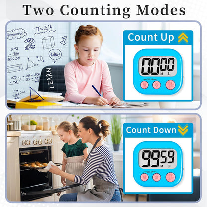 Digital Kitchen Classroom Timers for Kids Cooking 6pcs MulticolorA