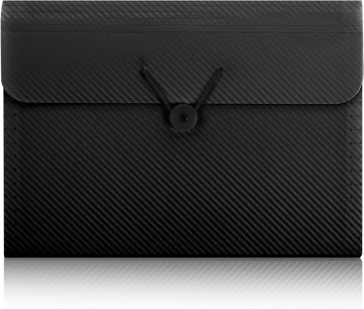 Accordion File Organizer, Expanding File Folder with 7 Pockets, Portable Receipt Paper Bill Document Organizer, Letter/A4 Size Filing Folder School Office Supplies, Black