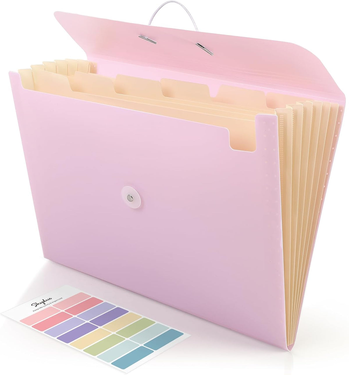 Accordion File Organizer, Expanding File Folder with 7 Pockets, Portable Receipt Paper Bill Document Organizer, Letter/A4 Size Filing Folder School Office Supplies, Black
