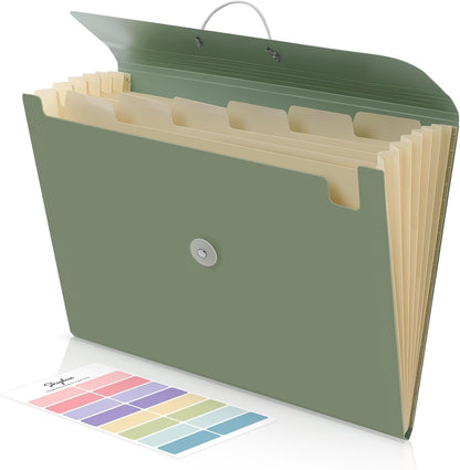 Accordion File Organizer, Expanding File Folder with 7 Pockets, Portable Receipt Paper Bill Document Organizer, Letter/A4 Size Filing Folder School Office Supplies, Black