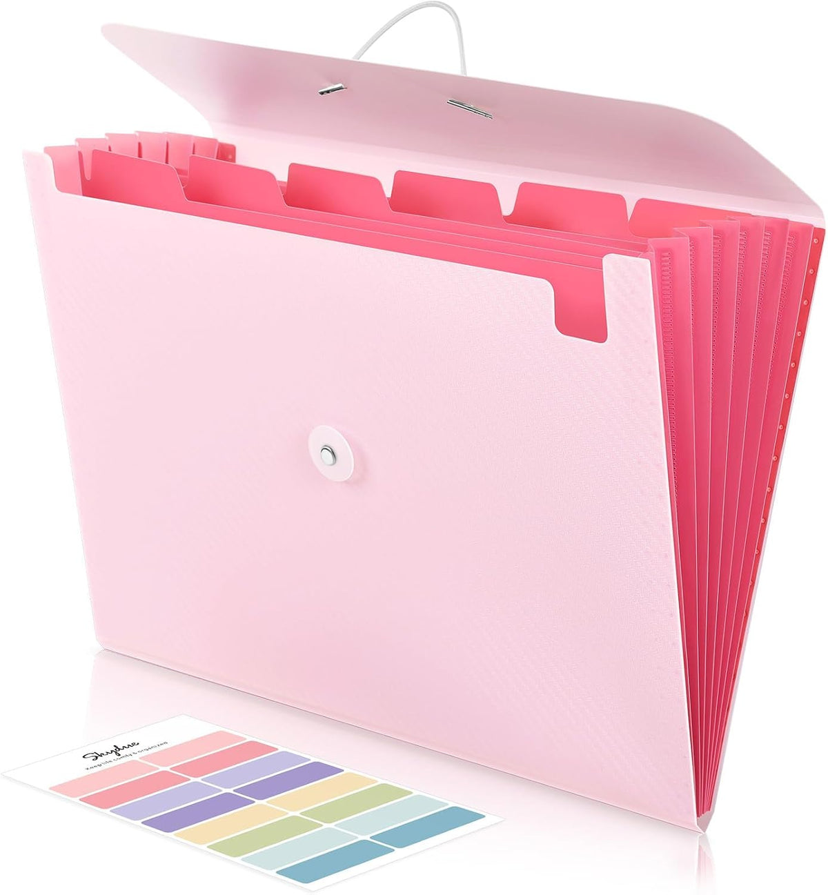 Accordion File Organizer, Expanding File Folder with 7 Pockets, Portable Receipt Paper Bill Document Organizer, Letter/A4 Size Filing Folder School Office Supplies, Black