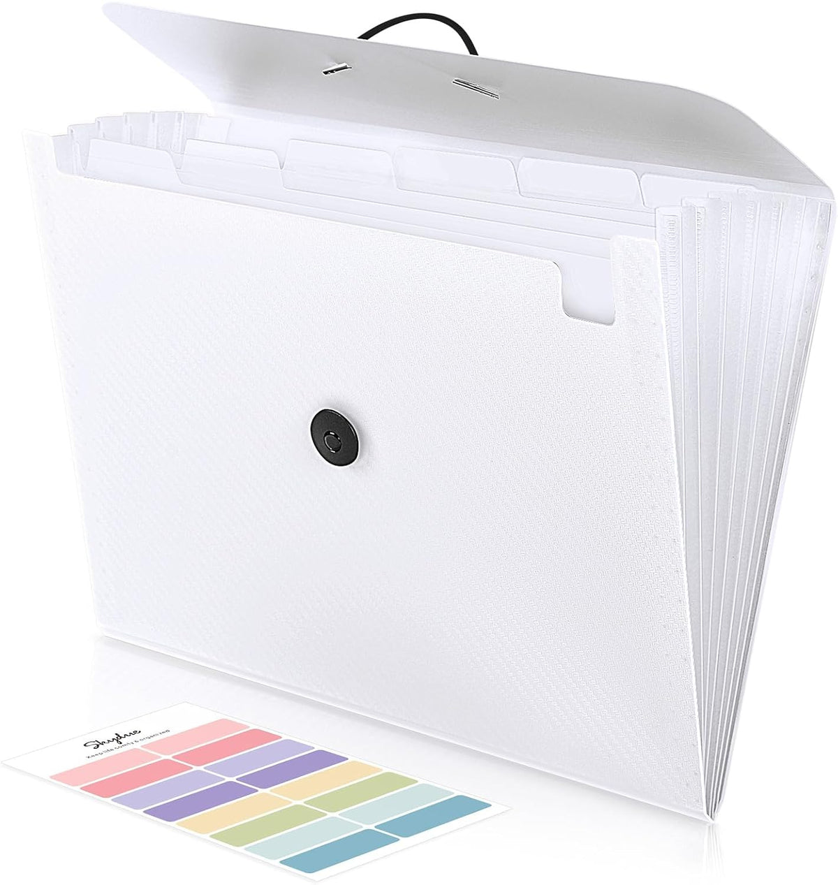 Accordion File Organizer, Expanding File Folder with 7 Pockets, Portable Receipt Paper Bill Document Organizer, Letter/A4 Size Filing Folder School Office Supplies, Black