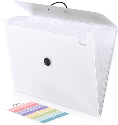 Accordion File Organizer, Expanding File Folder with 7 Pockets, Portable Receipt Paper Bill Document Organizer, Letter/A4 Size Filing Folder School Office Supplies, Black