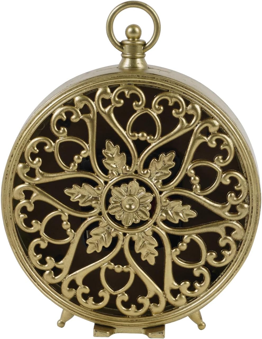 Gold Table Clock, Silent Non-Ticking Shelf Desk Top Clock Battery Operated Classic Design, Decorative Home Decor for Living Room, Fireplace Mantel, Desktop, Countertop