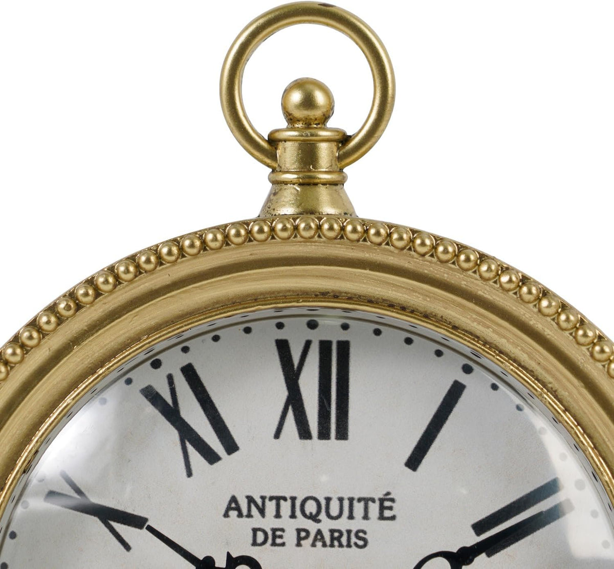 Gold Table Clock, Silent Non-Ticking Shelf Desk Top Clock Battery Operated Classic Design, Decorative Home Decor for Living Room, Fireplace Mantel, Desktop, Countertop