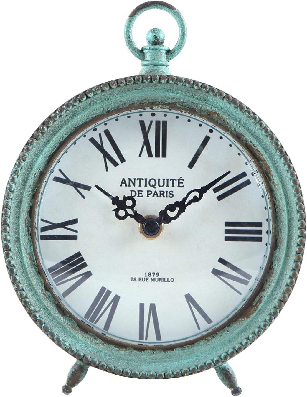 Gold Table Clock, Silent Non-Ticking Shelf Desk Top Clock Battery Operated Classic Design, Decorative Home Decor for Living Room, Fireplace Mantel, Desktop, Countertop