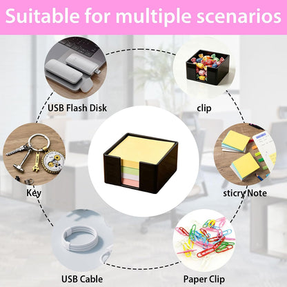 3x3 Inch Acrylic Sticky Note Holder, Crystal Clear Sticky Note Dispenser for Dorm Room Home and Office Acrylic Desk Organizer