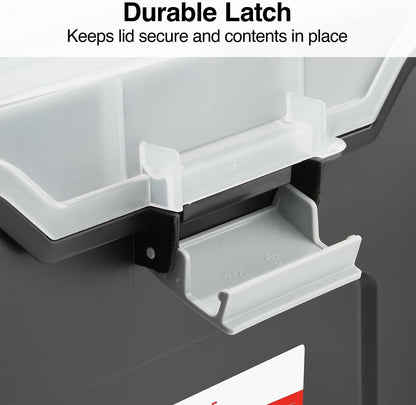 Hanging File Folder Box, Storage Bin Organizer, Snap Lid, Clear