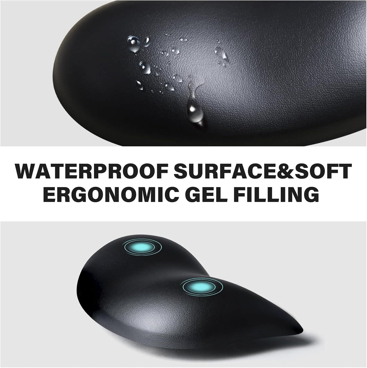 Ergonomic Gliding Palm Rests, Gel Mouse Wrist with Leather Surface