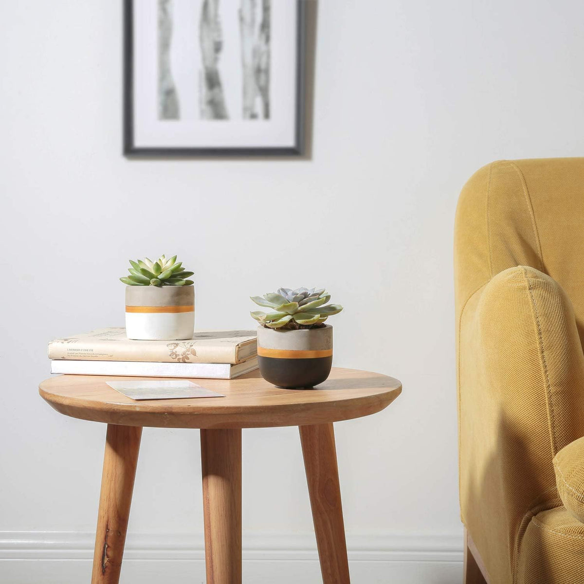 3 Inch Mini Succulent Pots Concrete Planter Set, Modern Tiny Container for Indoor Plants, Christmas Home Office Decor Gifts for Plant Lovers (Plant NOT Included)