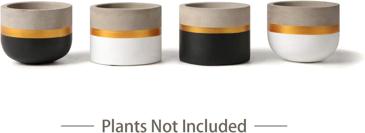 3 Inch Mini Succulent Pots Concrete Planter Set, Modern Tiny Container for Indoor Plants, Christmas Home Office Decor Gifts for Plant Lovers (Plant NOT Included)