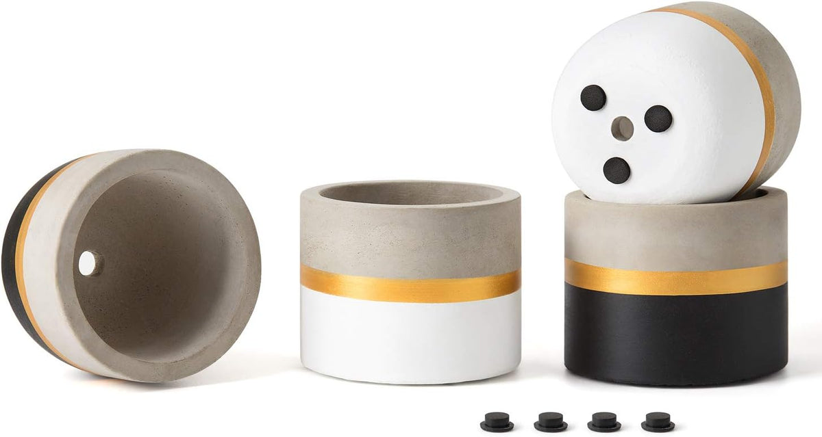 3 Inch Mini Succulent Pots Concrete Planter Set, Modern Tiny Container for Indoor Plants, Christmas Home Office Decor Gifts for Plant Lovers (Plant NOT Included)