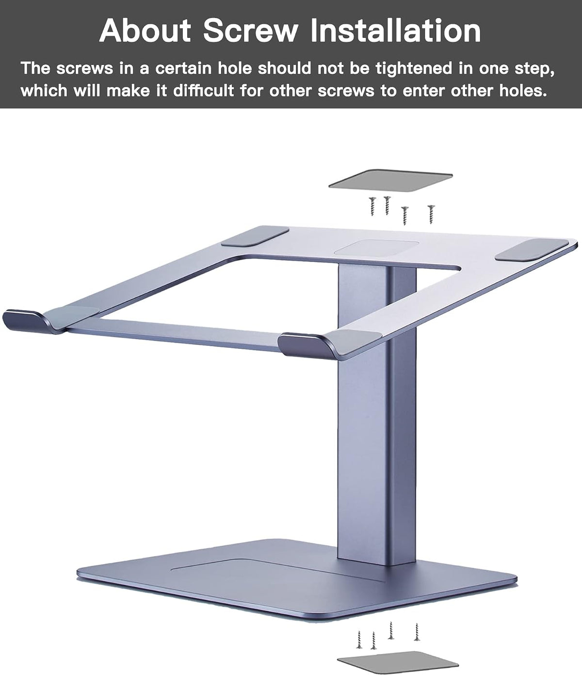 Adjustable Laptop Stand, Tall, Strong, Airflow, Suitable for 13.3-17.3 Inch Laptops, Lift Screen to Eye Level for Video Conferences