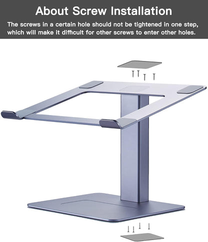 Adjustable Laptop Stand, Tall, Strong, Airflow, Suitable for 13.3-17.3 Inch Laptops, Lift Screen to Eye Level for Video Conferences