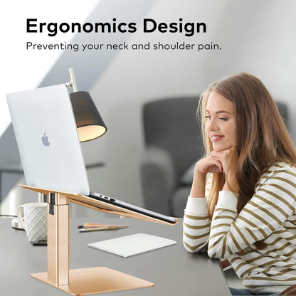 Adjustable Laptop Stand, Tall, Strong, Airflow, Suitable for 13.3-17.3 Inch Laptops, Lift Screen to Eye Level for Video Conferences