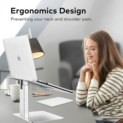 Adjustable Laptop Stand, Tall, Strong, Airflow, Suitable for 13.3-17.3 Inch Laptops, Lift Screen to Eye Level for Video Conferences