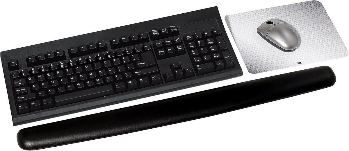 WR340LE Gel Thin Wrist Rest, Extended Length, Black Leatherette