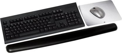 WR340LE Gel Thin Wrist Rest, Extended Length, Black Leatherette