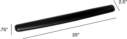 WR340LE Gel Thin Wrist Rest, Extended Length, Black Leatherette