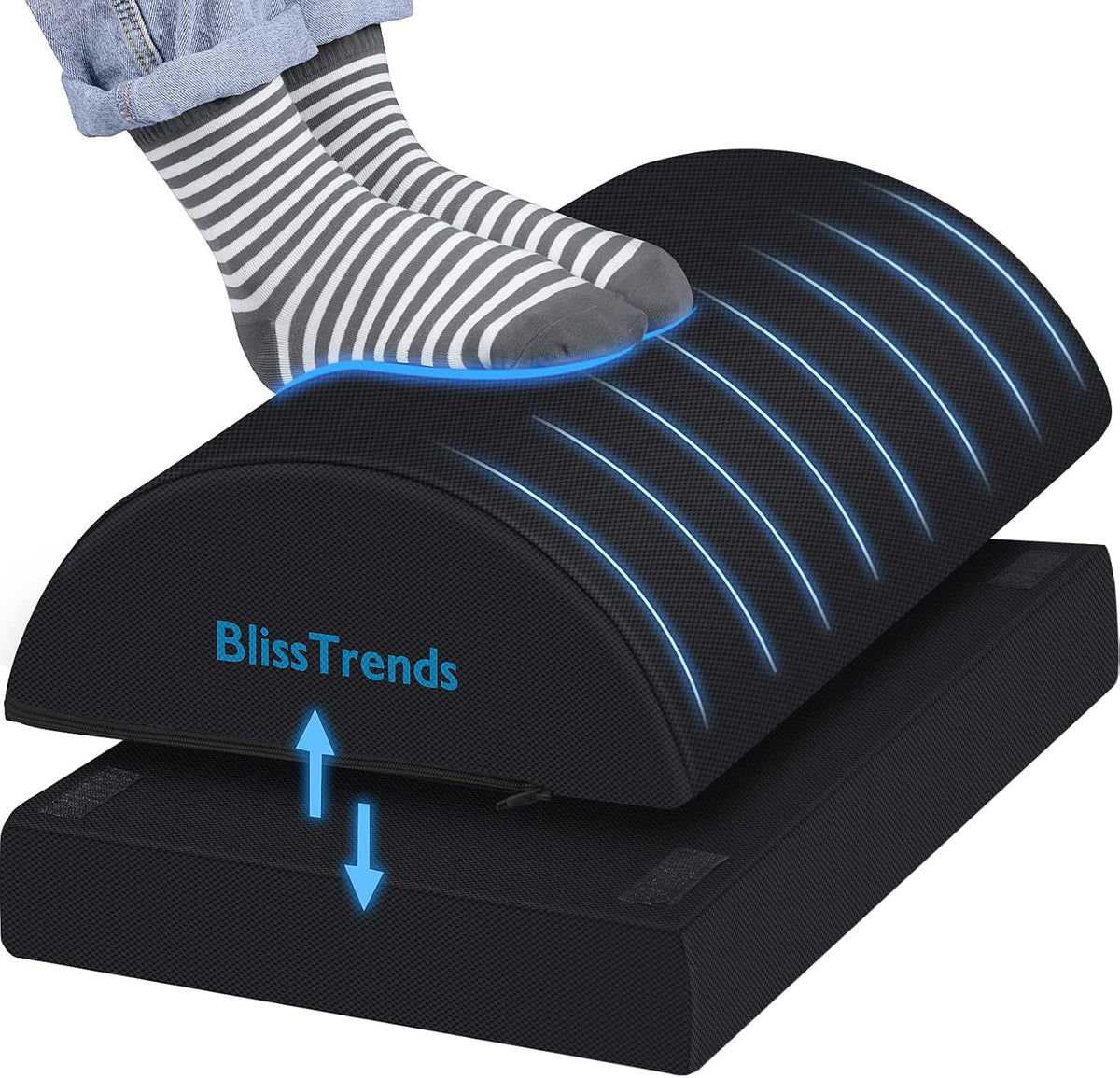 Foot Rest Under Desk, Foot Stool with 2 Adjustable Heights