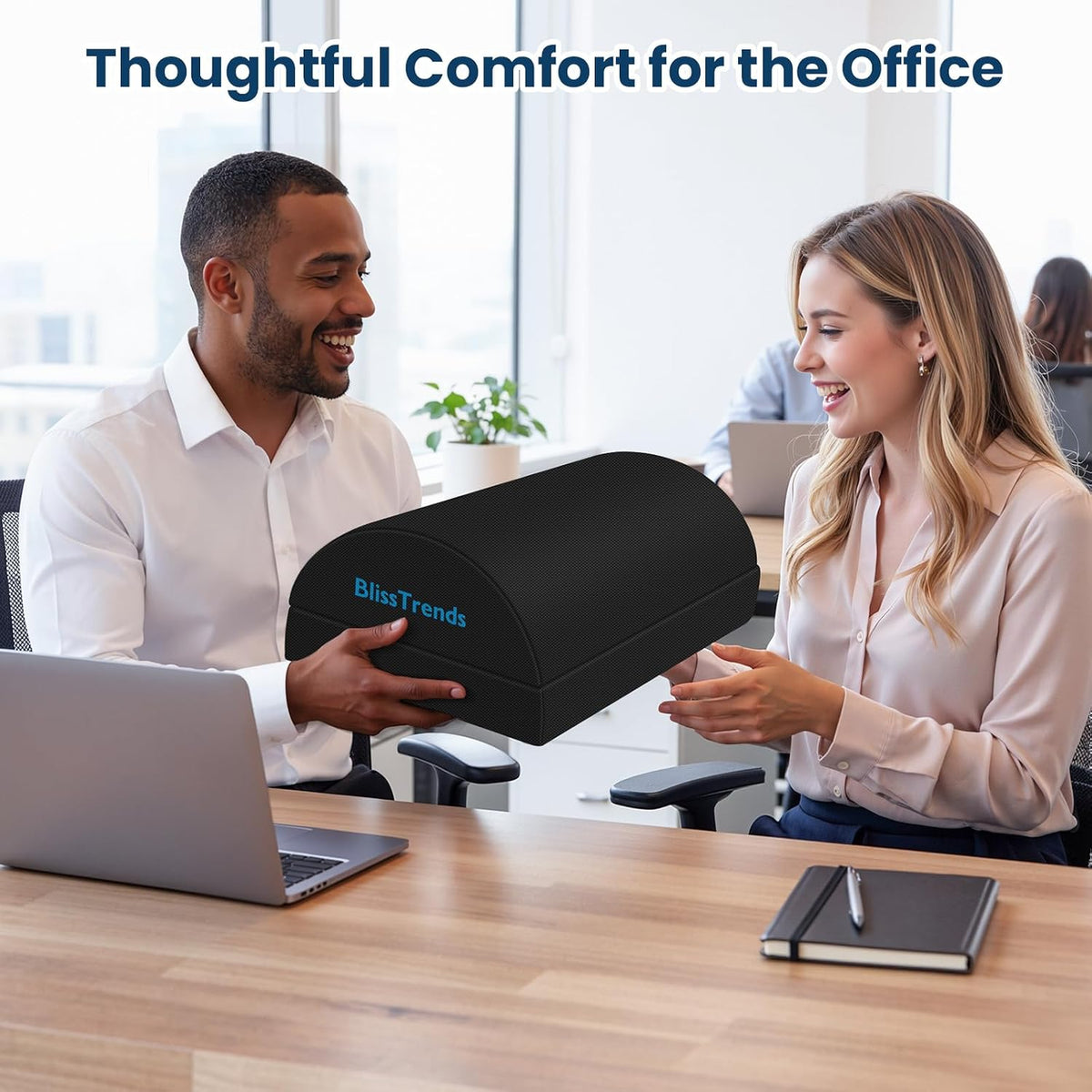 Foot Rest Under Desk, Foot Stool with 2 Adjustable Heights