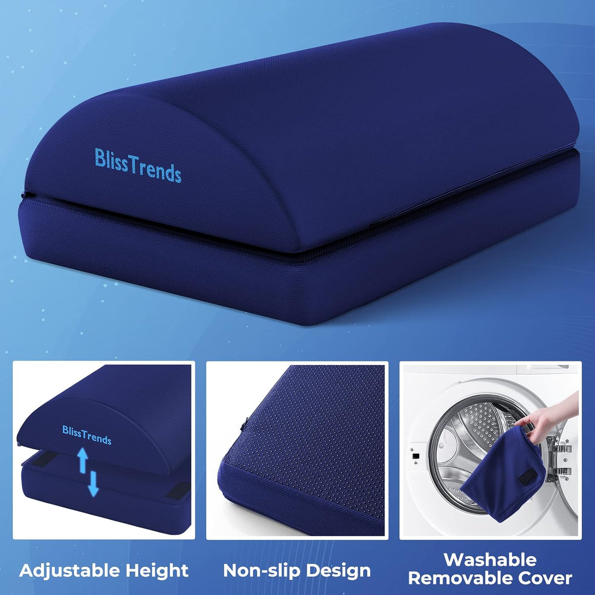 Foot Rest Under Desk, Foot Stool with 2 Adjustable Heights