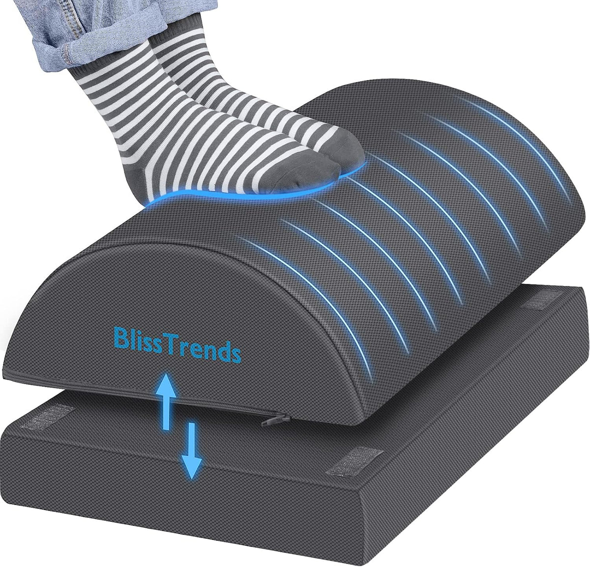 Foot Rest Under Desk, Foot Stool with 2 Adjustable Heights