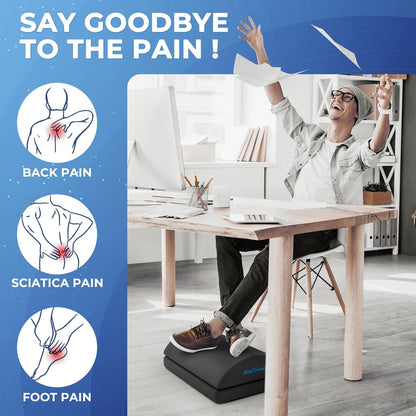 Foot Rest Under Desk, Foot Stool with 2 Adjustable Heights