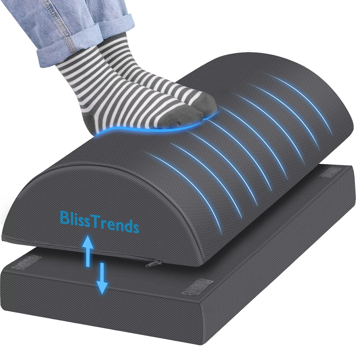Foot Rest Under Desk, Foot Stool with 2 Adjustable Heights
