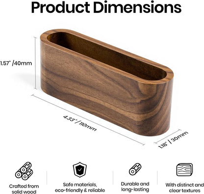 Business Card Holder for Desk, Minimalist Office Wooden Organizer