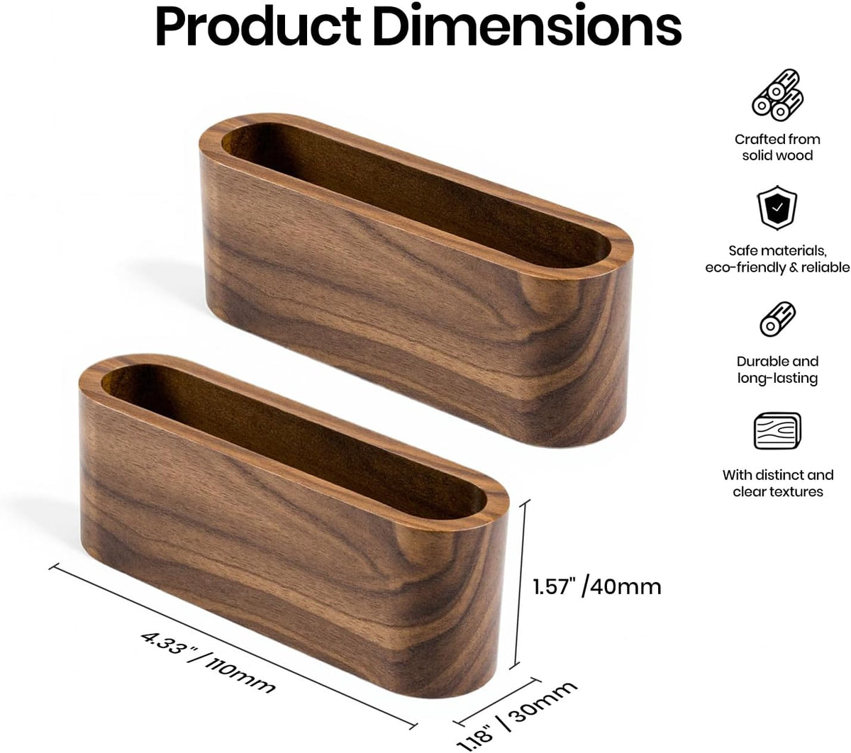 Business Card Holder for Desk, Minimalist Office Wooden Organizer