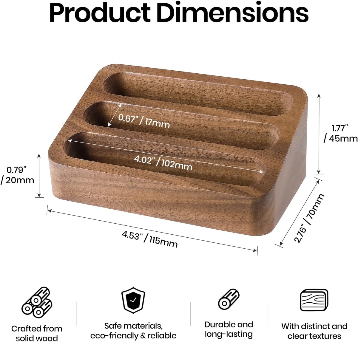 Business Card Holder for Desk, Minimalist Office Wooden Organizer