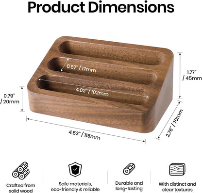 Business Card Holder for Desk, Minimalist Office Wooden Organizer