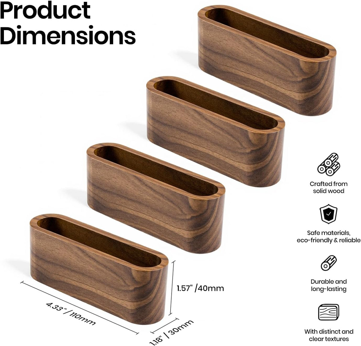 Business Card Holder for Desk, Minimalist Office Wooden Organizer