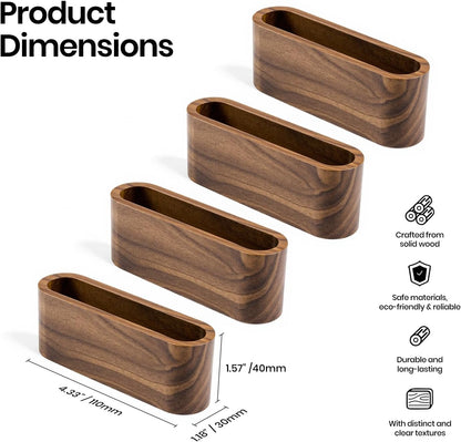 Business Card Holder for Desk, Minimalist Office Wooden Organizer