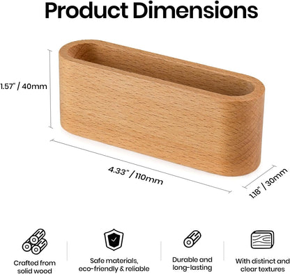 Business Card Holder for Desk, Minimalist Office Wooden Organizer